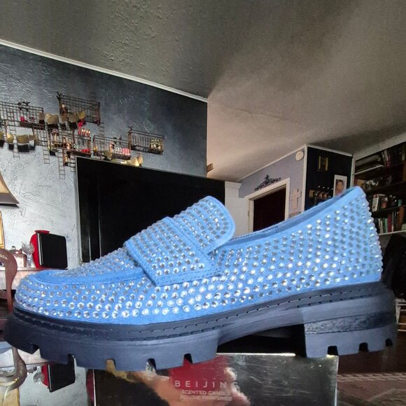Diamond Covered Loafers. Dance/Party/Impress Shoes.7. - Picture 3 of 7